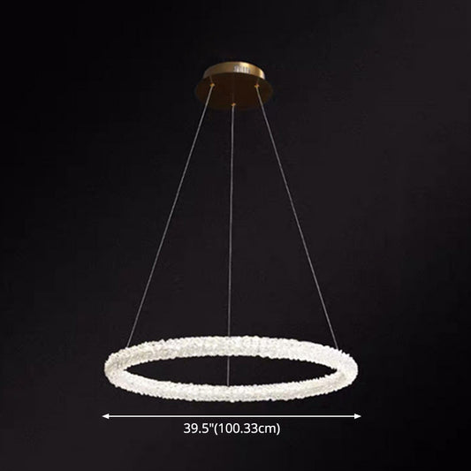 Ultra-modern Circle Chandelier Lamp Crystal Hanging Pendant Lights for Restaurant Clearhalo 'Ceiling Lights' 'Chandeliers' 'Clear' 'Industrial' 'Modern Chandeliers' 'Modern' 'Tiffany' 'Traditional Chandeliers' Lighting' 2552495