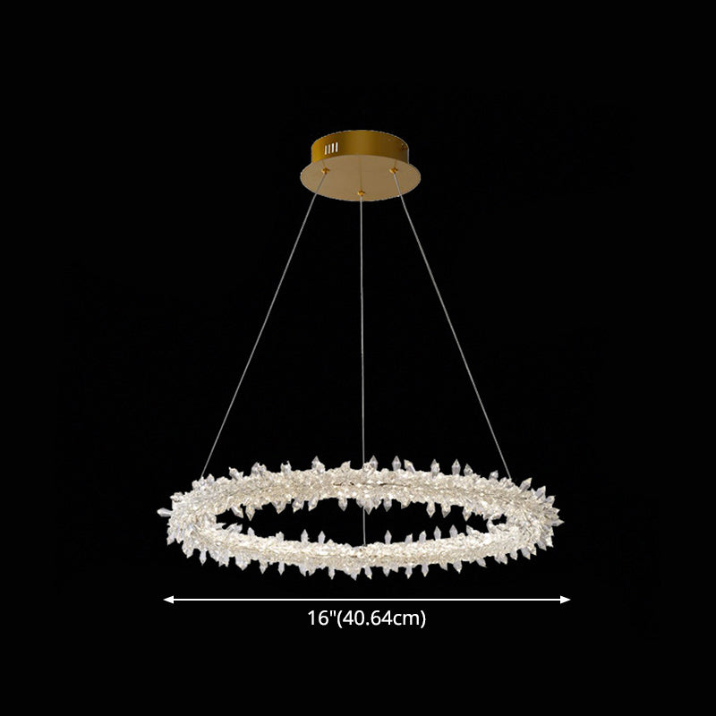Modern Flower Ring Chandelier Light Fixtures Crystal Hanging Light Kit for Living Room Clearhalo 'Ceiling Lights' 'Chandeliers' 'Clear' 'Industrial' 'Modern Chandeliers' 'Modern' 'Tiffany' 'Traditional Chandeliers' Lighting' 2552523