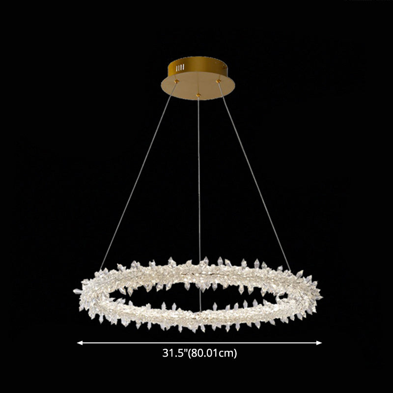 Modern Flower Ring Chandelier Light Fixtures Crystal Hanging Light Kit for Living Room Clearhalo 'Ceiling Lights' 'Chandeliers' 'Clear' 'Industrial' 'Modern Chandeliers' 'Modern' 'Tiffany' 'Traditional Chandeliers' Lighting' 2552529