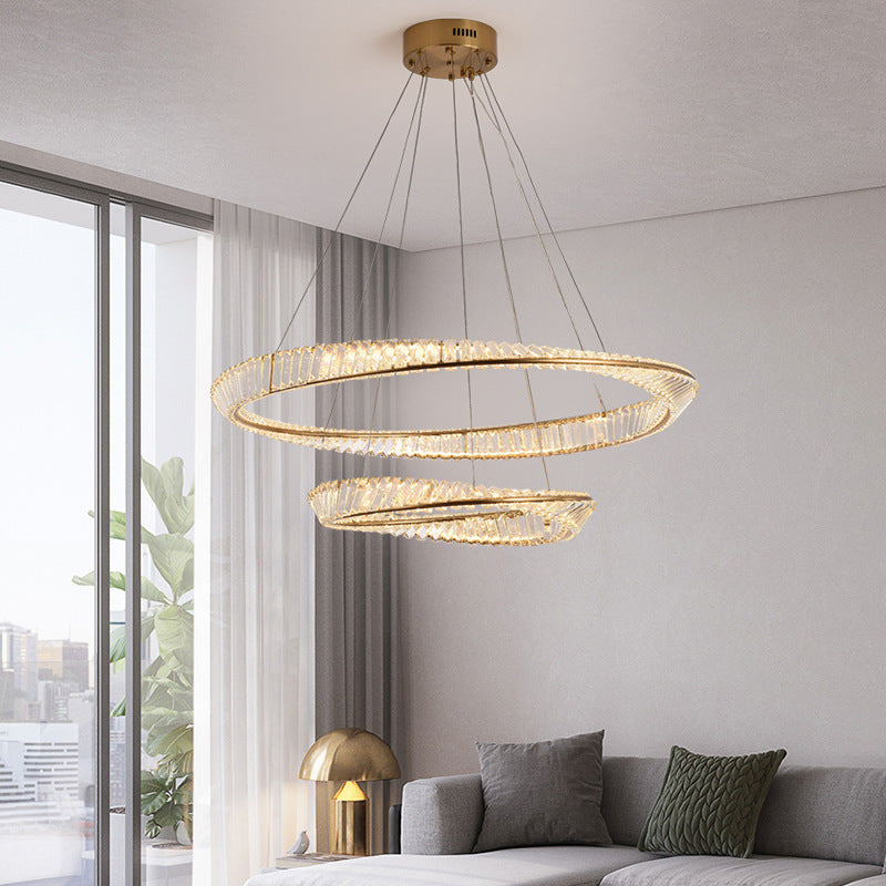 Contemporary Wave Chandelier Lighting Fixtures Crystal Pendant Ceiling Lights for Living Room Clearhalo 'Ceiling Lights' 'Chandeliers' 'Modern Chandeliers' 'Modern' Lighting' 2552536