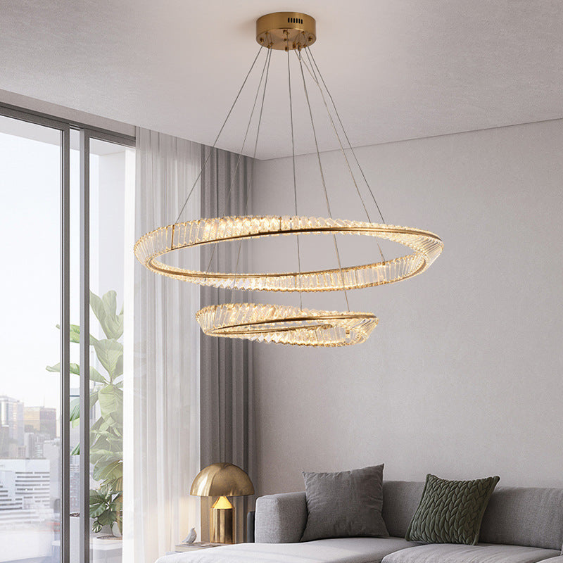 Contemporary Wave Chandelier Lighting Fixtures Crystal Pendant Ceiling Lights for Living Room Clearhalo 'Ceiling Lights' 'Chandeliers' 'Modern Chandeliers' 'Modern' Lighting' 2552536