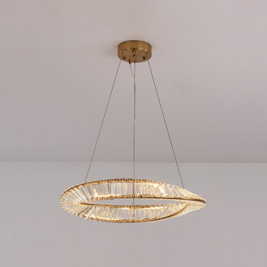 Contemporary Wave Chandelier Lighting Fixtures Crystal Pendant Ceiling Lights for Living Room Gold 23.5" Clearhalo 'Ceiling Lights' 'Chandeliers' 'Modern Chandeliers' 'Modern' Lighting' 2552537