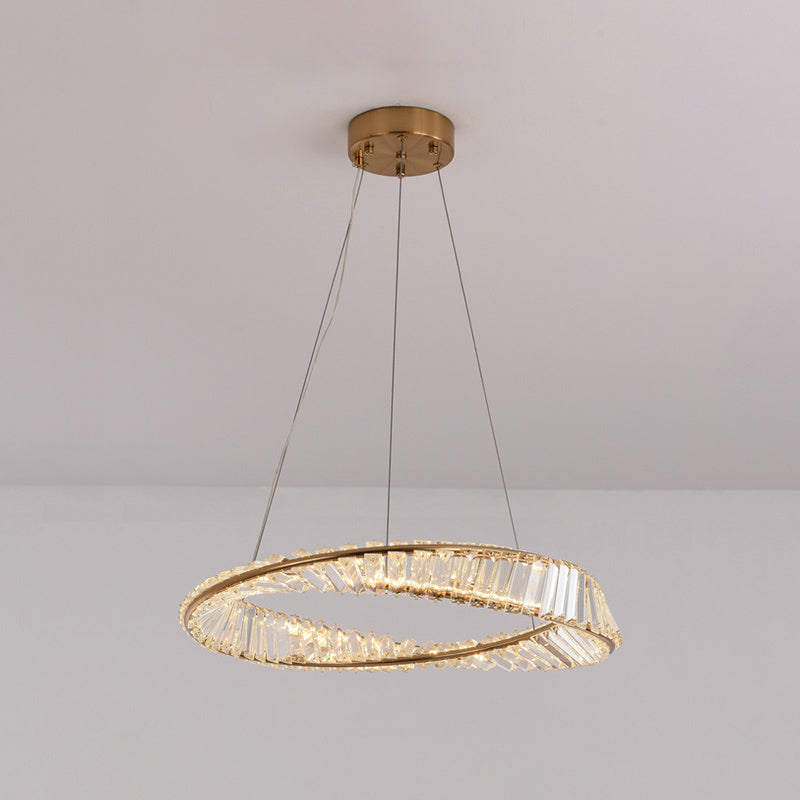 Contemporary Wave Chandelier Lighting Fixtures Crystal Pendant Ceiling Lights for Living Room Gold 31.5" Clearhalo 'Ceiling Lights' 'Chandeliers' 'Modern Chandeliers' 'Modern' Lighting' 2552538