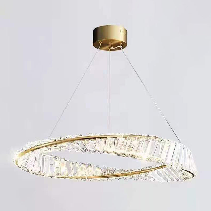 Contemporary Wave Chandelier Lighting Fixtures Crystal Pendant Ceiling Lights for Living Room Clearhalo 'Ceiling Lights' 'Chandeliers' 'Modern Chandeliers' 'Modern' Lighting' 2552541
