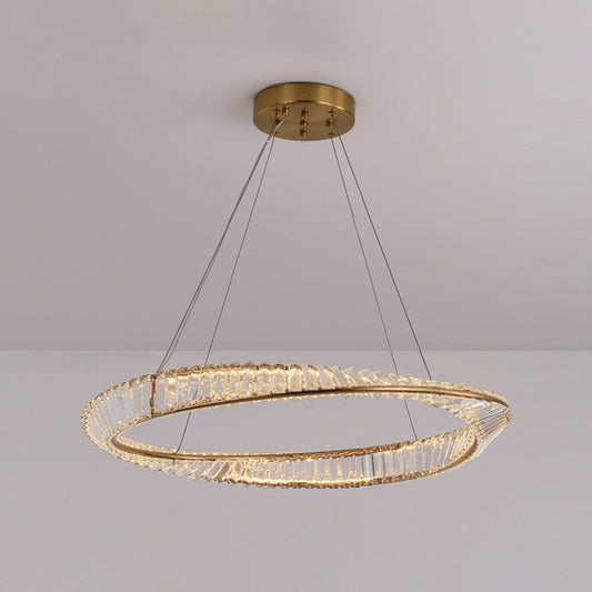 Contemporary Wave Chandelier Lighting Fixtures Crystal Pendant Ceiling Lights for Living Room Gold 39.5" Clearhalo 'Ceiling Lights' 'Chandeliers' 'Modern Chandeliers' 'Modern' Lighting' 2552542