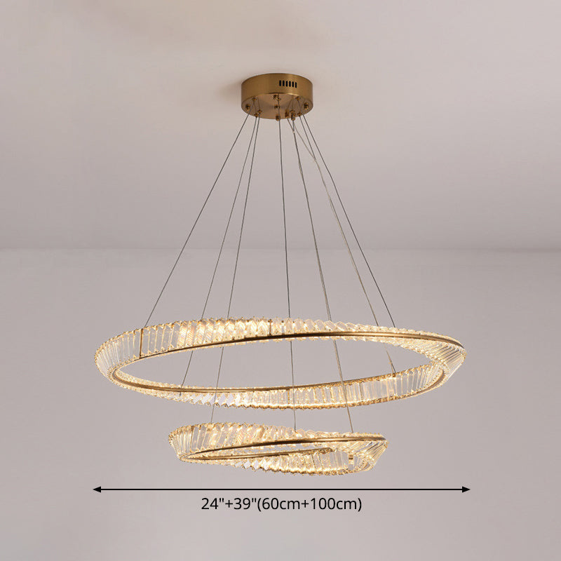 Contemporary Wave Chandelier Lighting Fixtures Crystal Pendant Ceiling Lights for Living Room Clearhalo 'Ceiling Lights' 'Chandeliers' 'Modern Chandeliers' 'Modern' Lighting' 2552547
