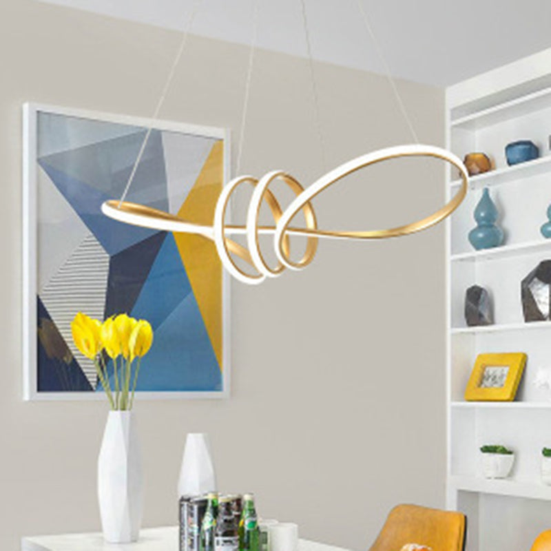 Ultra-modern Spiral Chandelier Light Fixtures Metal Suspension Pendant Light for Living Room Clearhalo 'Ceiling Lights' 'Chandeliers' 'Modern Chandeliers' 'Modern' Lighting' 2552594