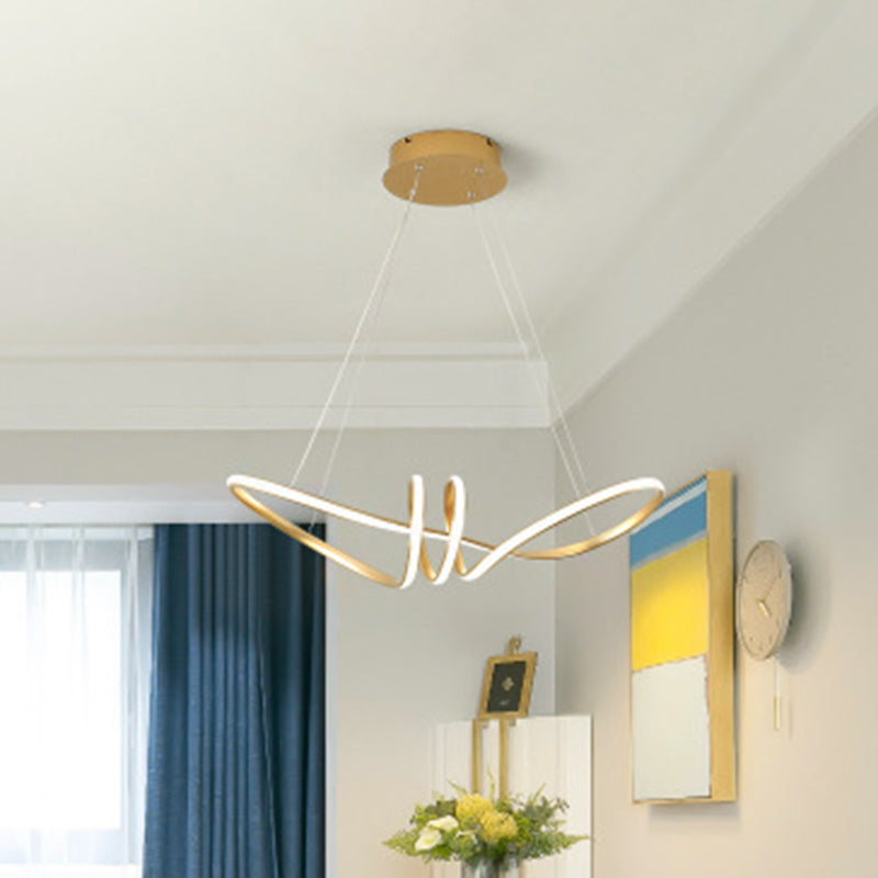 Ultra-modern Spiral Chandelier Light Fixtures Metal Suspension Pendant Light for Living Room Clearhalo 'Ceiling Lights' 'Chandeliers' 'Modern Chandeliers' 'Modern' Lighting' 2552595