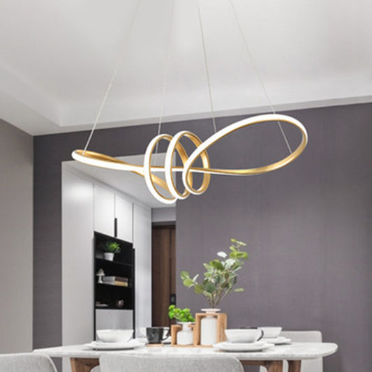 Ultra-modern Spiral Chandelier Light Fixtures Metal Suspension Pendant Light for Living Room Clearhalo 'Ceiling Lights' 'Chandeliers' 'Modern Chandeliers' 'Modern' Lighting' 2552596