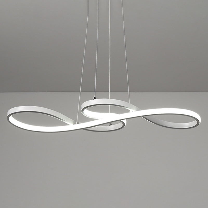 Contemporary Musical Note Chandelier Light Metal Suspension Light for Restaurant White Clearhalo 'Ceiling Lights' 'Chandeliers' 'Modern Chandeliers' 'Modern' Lighting' 2552603