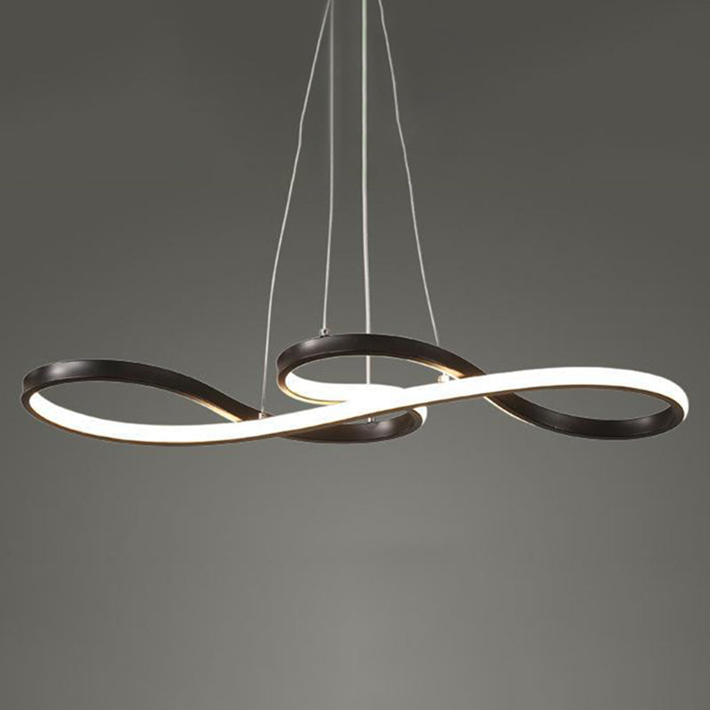 Contemporary Musical Note Chandelier Light Metal Suspension Light for Restaurant Black Clearhalo 'Ceiling Lights' 'Chandeliers' 'Modern Chandeliers' 'Modern' Lighting' 2552604