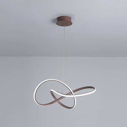 Ultra-modern Twisted Chandelier Lighting Metal Simplicity Hanging Chandelier for Living Room Coffee White Clearhalo 'Ceiling Lights' 'Chandeliers' 'Modern Chandeliers' 'Modern' Lighting' 2552615