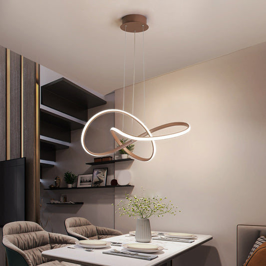 Ultra-modern Twisted Chandelier Lighting Metal Simplicity Hanging Chandelier for Living Room Clearhalo 'Ceiling Lights' 'Chandeliers' 'Modern Chandeliers' 'Modern' Lighting' 2552617
