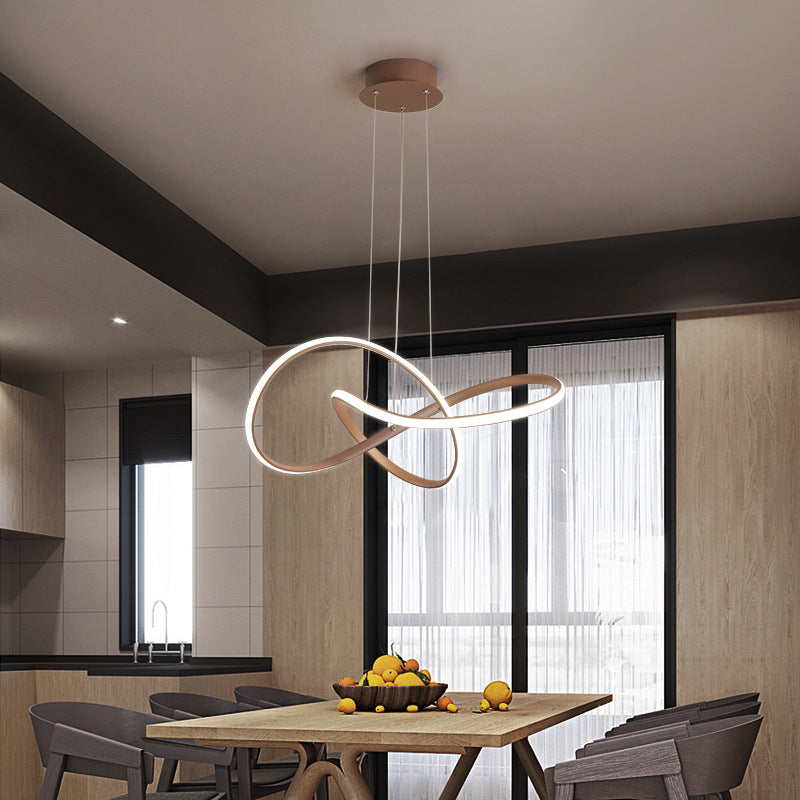 Ultra-modern Twisted Chandelier Lighting Metal Simplicity Hanging Chandelier for Living Room Clearhalo 'Ceiling Lights' 'Chandeliers' 'Modern Chandeliers' 'Modern' Lighting' 2552621