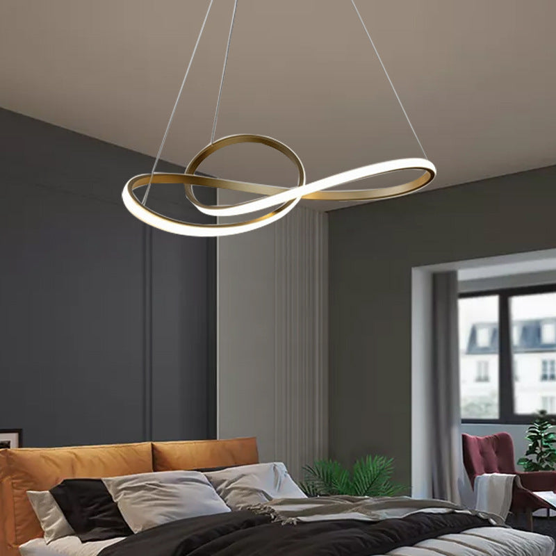 Contemporary Twisted Minimalism Chandelier Lighting Fixtures Metal Hanging Light for Living Room Clearhalo 'Ceiling Lights' 'Chandeliers' 'Modern Chandeliers' 'Modern' Lighting' 2552631