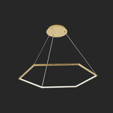 Ultra-modern Geometric Chandelier Metallic Suspended Lighting Fixture for Living Room Gold 39.5" Clearhalo 'Ceiling Lights' 'Chandeliers' 'Modern Chandeliers' 'Modern' Lighting' 2552651