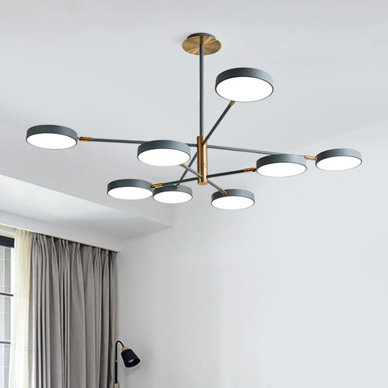Ultra-modern Rotating Chandelier Light Fixtures Metallic Hanging Ceiling Light for Living Room Clearhalo 'Ceiling Lights' 'Chandeliers' 'Modern Chandeliers' 'Modern' Lighting' 2552676