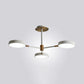 Ultra-modern Rotating Chandelier Light Fixtures Metallic Hanging Ceiling Light for Living Room 3 White Clearhalo 'Ceiling Lights' 'Chandeliers' 'Modern Chandeliers' 'Modern' Lighting' 2552677