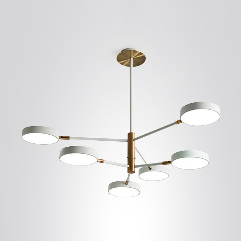 Ultra-modern Rotating Chandelier Light Fixtures Metallic Hanging Ceiling Light for Living Room Clearhalo 'Ceiling Lights' 'Chandeliers' 'Modern Chandeliers' 'Modern' Lighting' 2552678