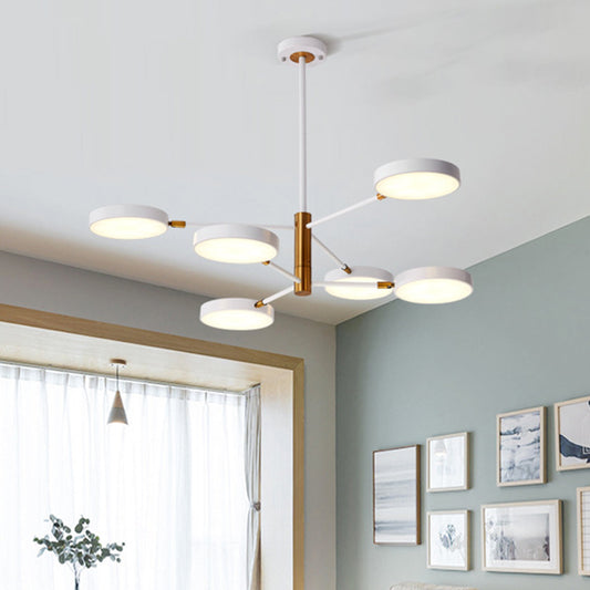 Ultra-modern Rotating Chandelier Light Fixtures Metallic Hanging Ceiling Light for Living Room Clearhalo 'Ceiling Lights' 'Chandeliers' 'Modern Chandeliers' 'Modern' Lighting' 2552681