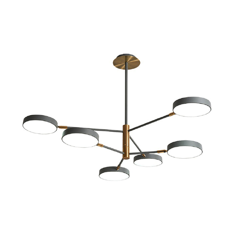 Ultra-modern Rotating Chandelier Light Fixtures Metallic Hanging Ceiling Light for Living Room Clearhalo 'Ceiling Lights' 'Chandeliers' 'Modern Chandeliers' 'Modern' Lighting' 2552684