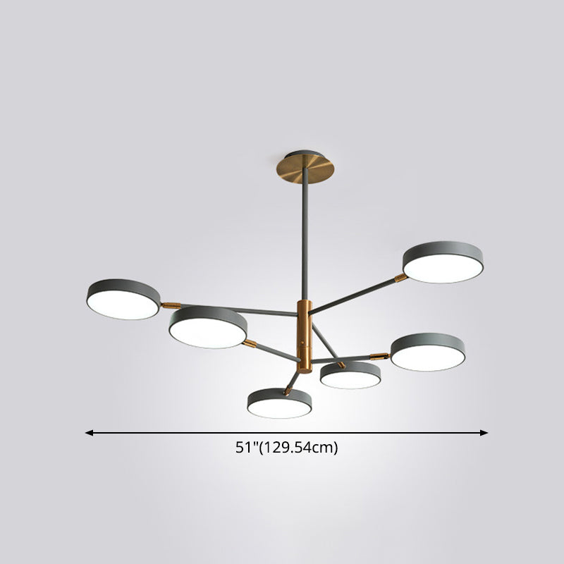 Ultra-modern Rotating Chandelier Light Fixtures Metallic Hanging Ceiling Light for Living Room Clearhalo 'Ceiling Lights' 'Chandeliers' 'Modern Chandeliers' 'Modern' Lighting' 2552688
