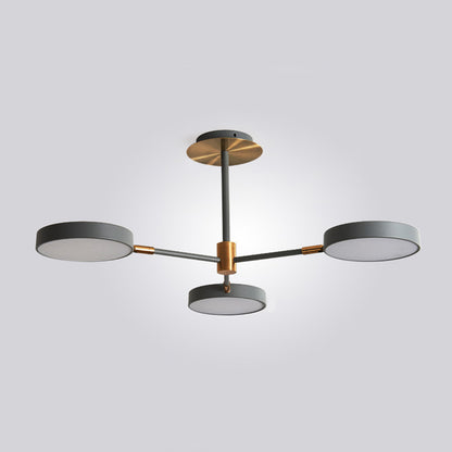 Ultra-modern Rotating Chandelier Light Fixtures Metallic Hanging Ceiling Light for Living Room 3 Grey Clearhalo 'Ceiling Lights' 'Chandeliers' 'Modern Chandeliers' 'Modern' Lighting' 2552690