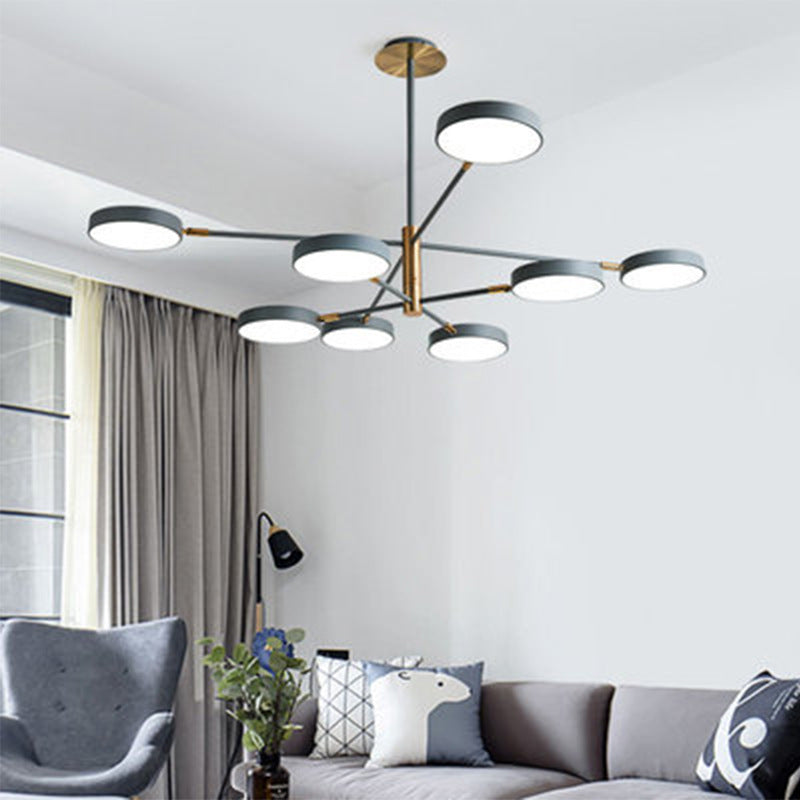 Nordic Style Round Chandelier Light Metallic Hanging Pendant Lights for Living Room Clearhalo 'Ceiling Lights' 'Chandeliers' 'Modern Chandeliers' 'Modern' Lighting' 2552699