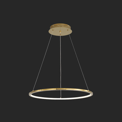 Contemporary Orbicular Chandelier Lamp Metallic Simplicity Hanging Lamp Kit for Living Room Gold 8" Clearhalo 'Ceiling Lights' 'Chandeliers' 'Modern Chandeliers' 'Modern' Lighting' 2552708
