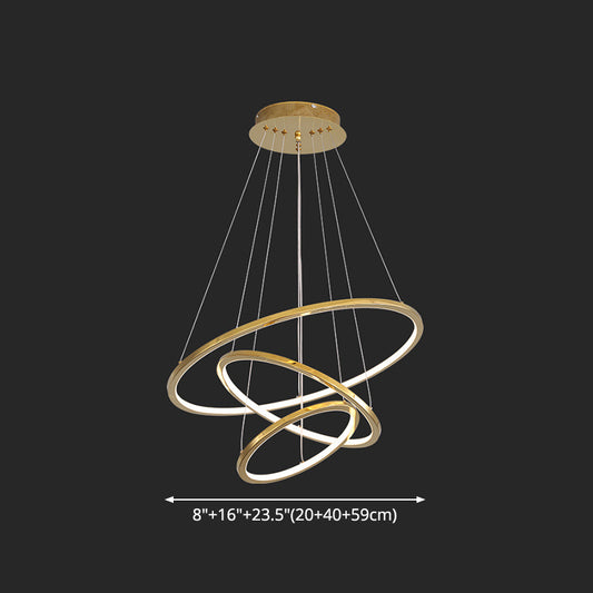 Contemporary Orbicular Chandelier Lamp Metallic Simplicity Hanging Lamp Kit for Living Room Clearhalo 'Ceiling Lights' 'Chandeliers' 'Modern Chandeliers' 'Modern' Lighting' 2552710