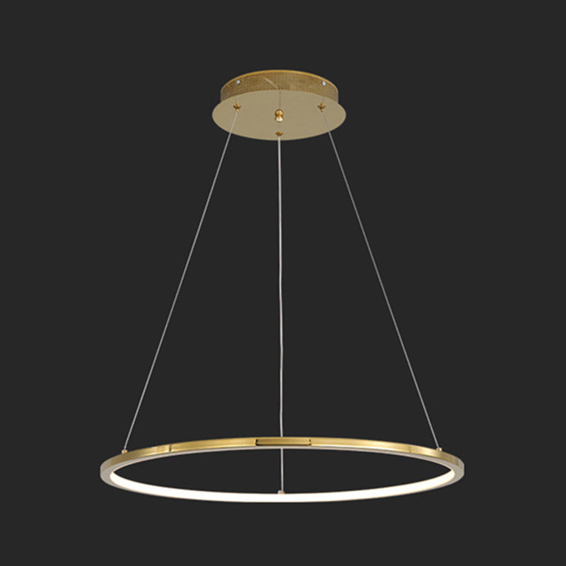 Contemporary Orbicular Chandelier Lamp Metallic Simplicity Hanging Lamp Kit for Living Room Gold 39.5" Clearhalo 'Ceiling Lights' 'Chandeliers' 'Modern Chandeliers' 'Modern' Lighting' 2552716