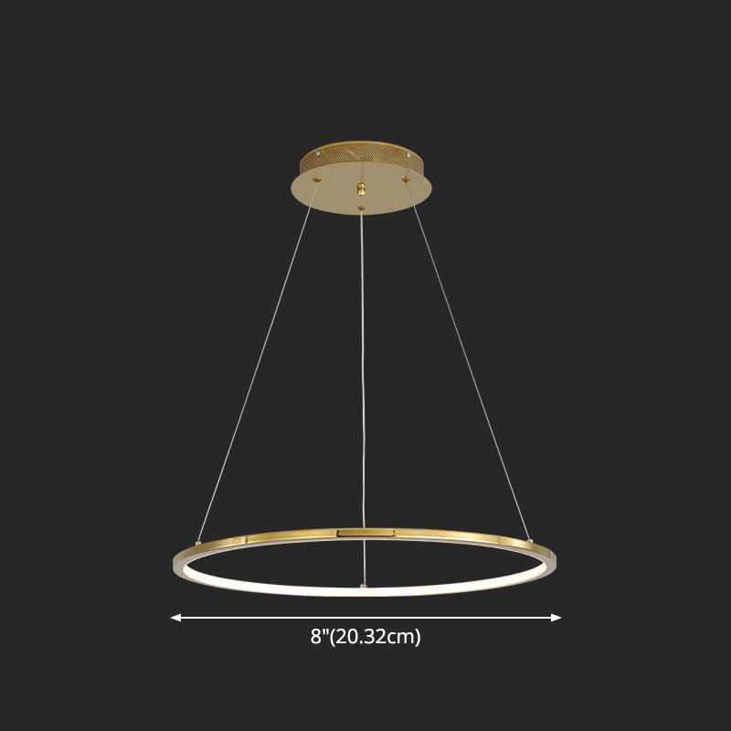 Contemporary Orbicular Chandelier Lamp Metallic Simplicity Hanging Lamp Kit for Living Room Clearhalo 'Ceiling Lights' 'Chandeliers' 'Modern Chandeliers' 'Modern' Lighting' 2552717
