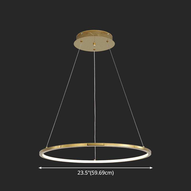Contemporary Orbicular Chandelier Lamp Metallic Simplicity Hanging Lamp Kit for Living Room Clearhalo 'Ceiling Lights' 'Chandeliers' 'Modern Chandeliers' 'Modern' Lighting' 2552720