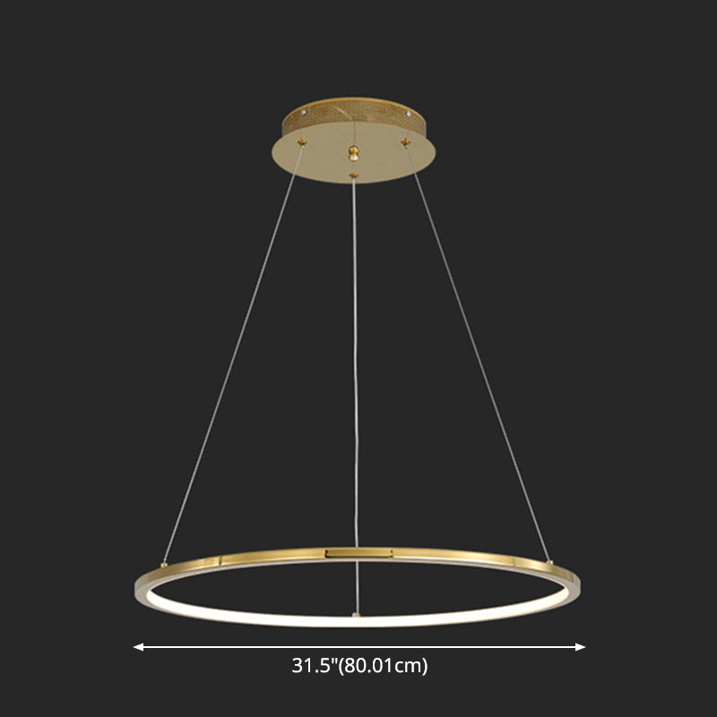 Contemporary Orbicular Chandelier Lamp Metallic Simplicity Hanging Lamp Kit for Living Room Clearhalo 'Ceiling Lights' 'Chandeliers' 'Modern Chandeliers' 'Modern' Lighting' 2552723