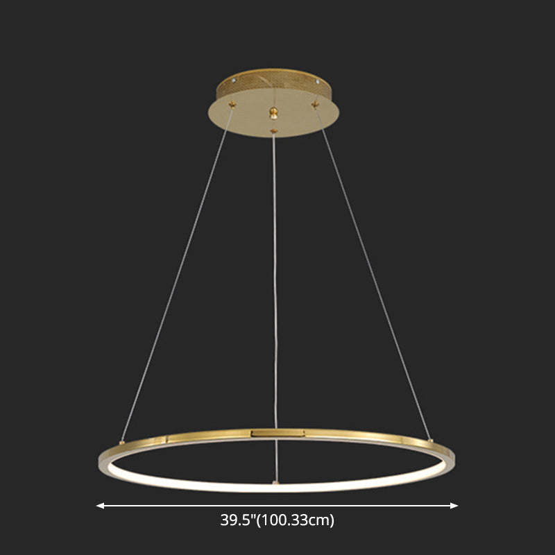 Contemporary Orbicular Chandelier Lamp Metallic Simplicity Hanging Lamp Kit for Living Room Clearhalo 'Ceiling Lights' 'Chandeliers' 'Modern Chandeliers' 'Modern' Lighting' 2552725