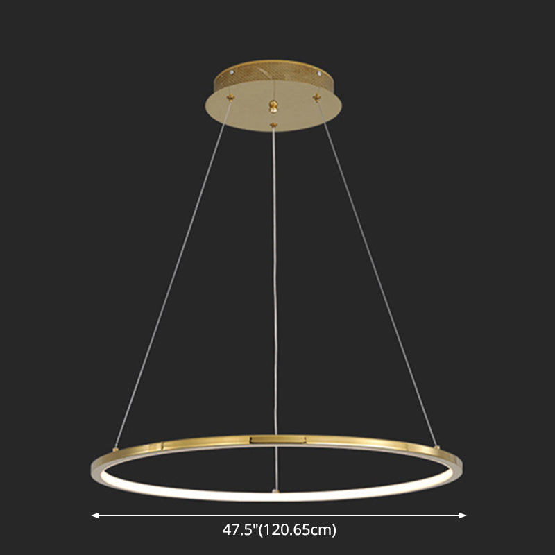 Contemporary Orbicular Chandelier Lamp Metallic Simplicity Hanging Lamp Kit for Living Room Clearhalo 'Ceiling Lights' 'Chandeliers' 'Modern Chandeliers' 'Modern' Lighting' 2552727