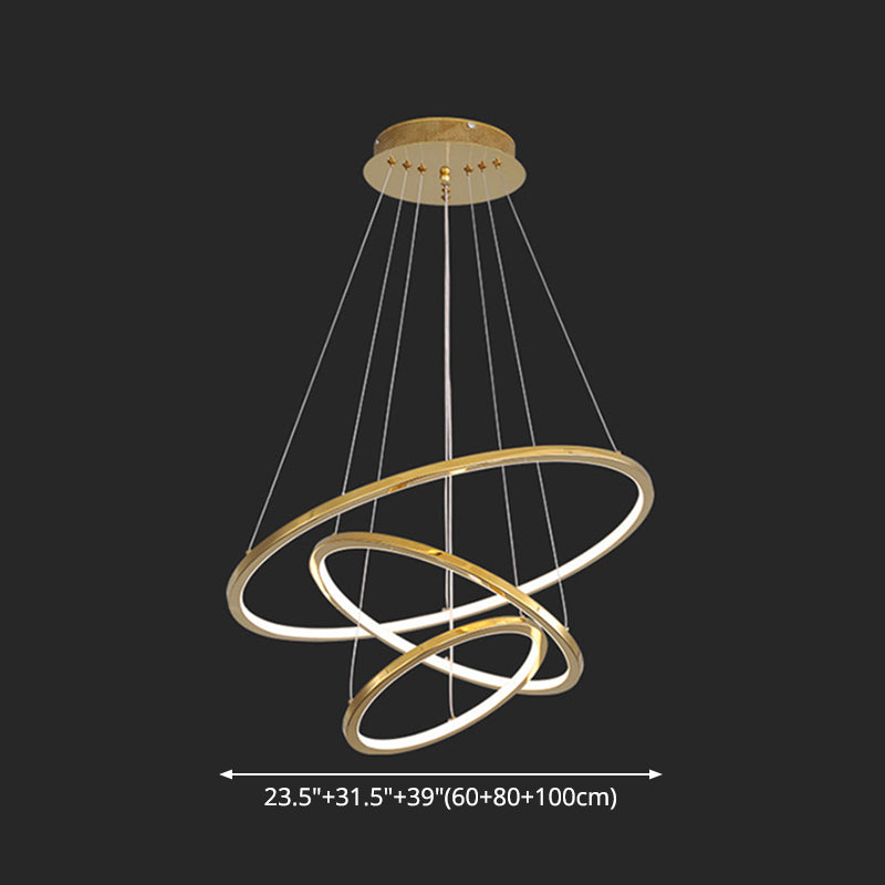 Contemporary Orbicular Chandelier Lamp Metallic Simplicity Hanging Lamp Kit for Living Room Clearhalo 'Ceiling Lights' 'Chandeliers' 'Modern Chandeliers' 'Modern' Lighting' 2552732