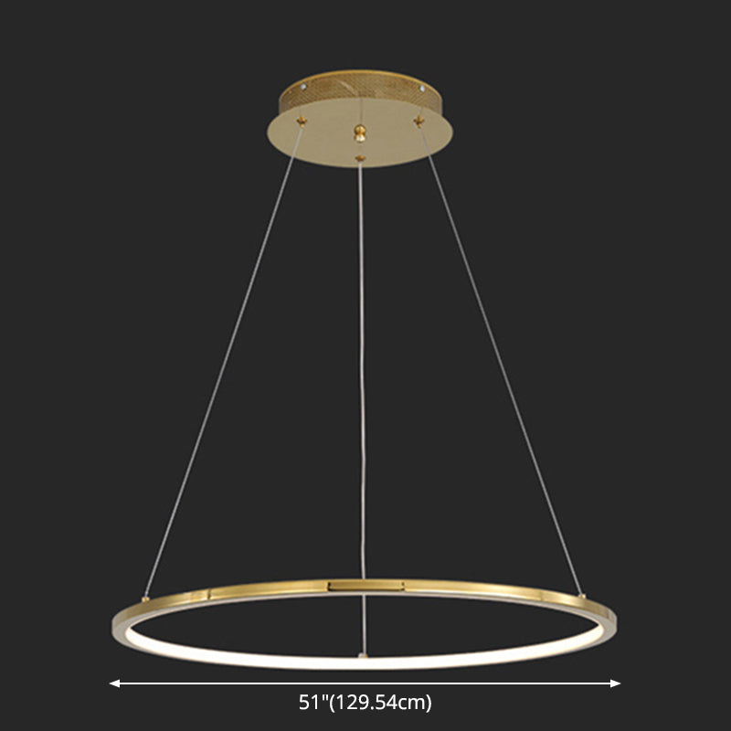 Contemporary Orbicular Chandelier Lamp Metallic Simplicity Hanging Lamp Kit for Living Room Clearhalo 'Ceiling Lights' 'Chandeliers' 'Modern Chandeliers' 'Modern' Lighting' 2552733