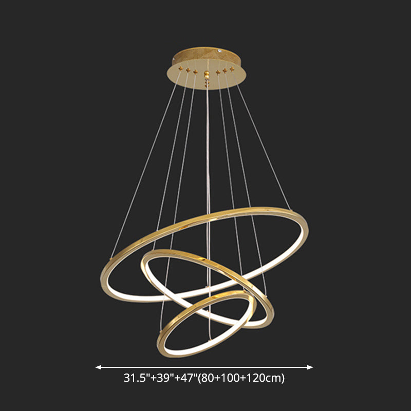Contemporary Orbicular Chandelier Lamp Metallic Simplicity Hanging Lamp Kit for Living Room Clearhalo 'Ceiling Lights' 'Chandeliers' 'Modern Chandeliers' 'Modern' Lighting' 2552734