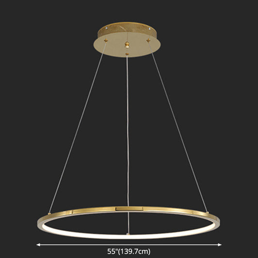 Contemporary Orbicular Chandelier Lamp Metallic Simplicity Hanging Lamp Kit for Living Room Clearhalo 'Ceiling Lights' 'Chandeliers' 'Modern Chandeliers' 'Modern' Lighting' 2552735