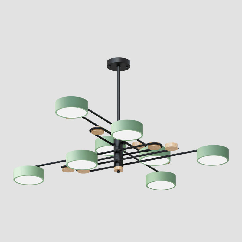 Modern Layered Branching Chandelier Pendant Light Metallic Suspension Pendant Light for Living Room 8 Green Clearhalo 'Ceiling Lights' 'Chandeliers' 'Modern Chandeliers' 'Modern' Lighting' 2552741