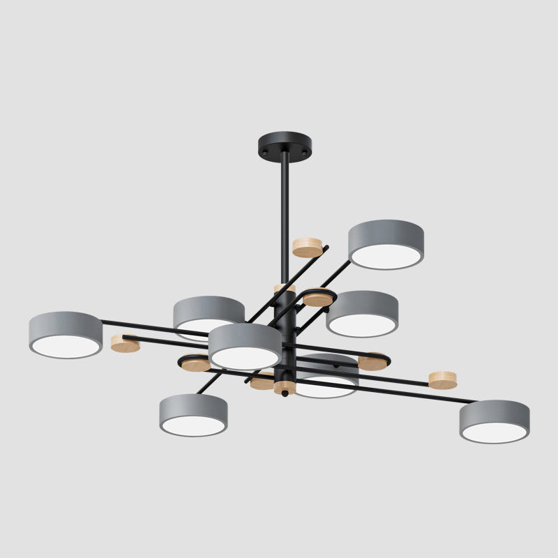 Modern Layered Branching Chandelier Pendant Light Metallic Suspension Pendant Light for Living Room 8 Grey Clearhalo 'Ceiling Lights' 'Chandeliers' 'Modern Chandeliers' 'Modern' Lighting' 2552743