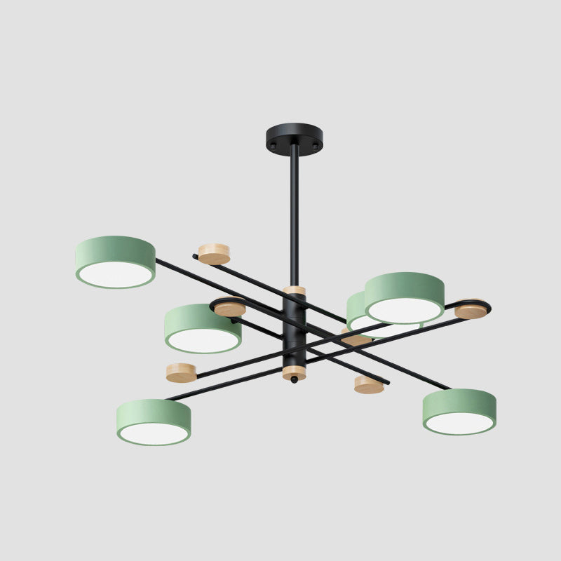Modern Layered Branching Chandelier Pendant Light Metallic Suspension Pendant Light for Living Room 6 Green Clearhalo 'Ceiling Lights' 'Chandeliers' 'Modern Chandeliers' 'Modern' Lighting' 2552744