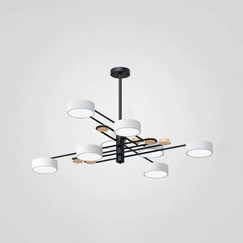 Modern Layered Branching Chandelier Pendant Light Metallic Suspension Pendant Light for Living Room 8 White Clearhalo 'Ceiling Lights' 'Chandeliers' 'Modern Chandeliers' 'Modern' Lighting' 2552746