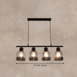 Black Bird Cage Island Lighting Industrial Metal Bar Chandelier Lighting Fixture Clearhalo 'Ceiling Lights' 'Island Lights' Lighting' 2552783
