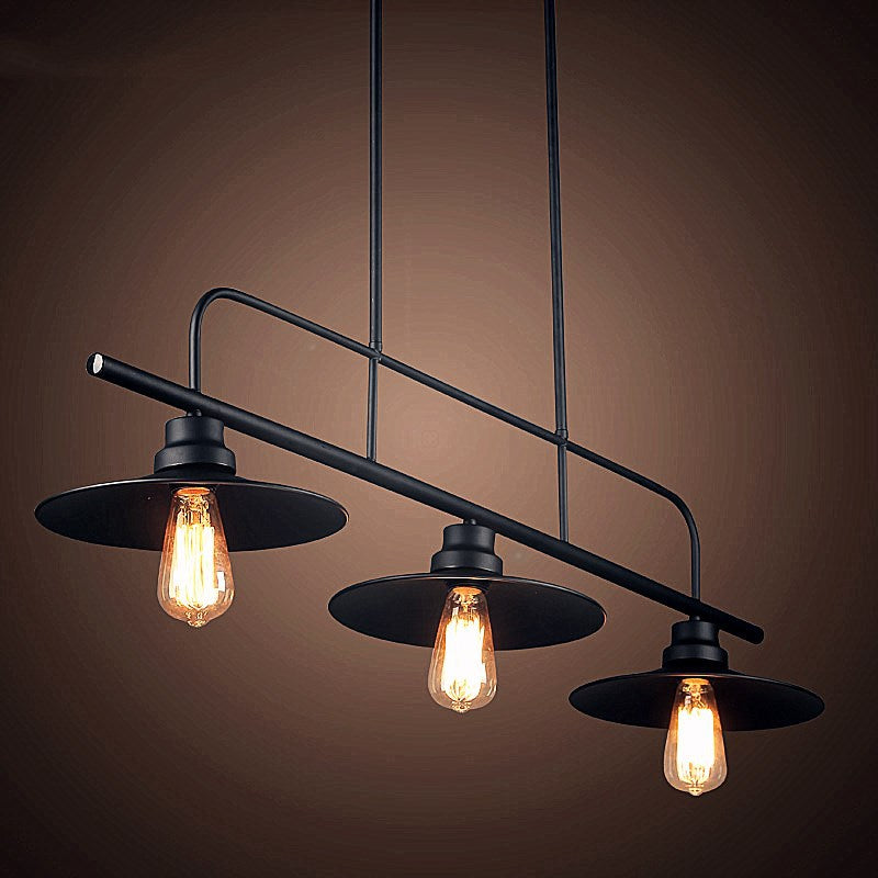 Metal Black Island Lighting Fixture Cone Shape Industrial Style Pendant Chandelier Clearhalo 'Ceiling Lights' 'Island Lights' Lighting' 2552785