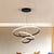 3 Rings Ceiling Pendant Light Simplicity Style Metal LED Bedroom Suspended Lighting Fixture Black Clearhalo 'Ceiling Lights' 'Chandeliers' 'Modern Chandeliers' 'Modern' Lighting' 2552796