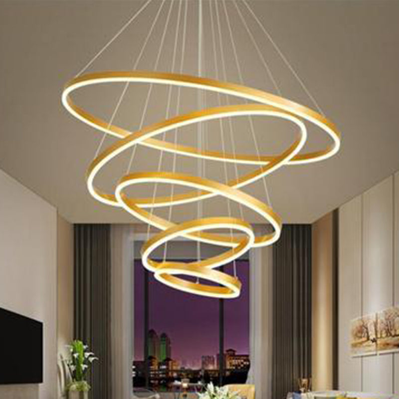 LED Acrylic Pendant Chandelier Minimalist Orbicular Living Room Suspension Light Clearhalo 'Ceiling Lights' 'Chandeliers' 'Modern Chandeliers' 'Modern' Lighting' 2552805