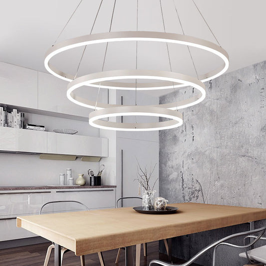 Orbicular Shape Ceiling Pendant Light Contemporary Metal LED White Chandelier Lamp Clearhalo 'Ceiling Lights' 'Chandeliers' 'Modern Chandeliers' 'Modern' Lighting' 2552811