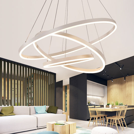 Orbicular Shape Ceiling Pendant Light Contemporary Metal LED White Chandelier Lamp Clearhalo 'Ceiling Lights' 'Chandeliers' 'Modern Chandeliers' 'Modern' Lighting' 2552813
